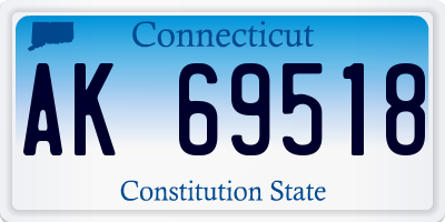 CT license plate AK69518
