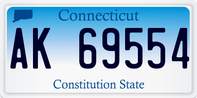 CT license plate AK69554