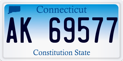 CT license plate AK69577