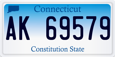 CT license plate AK69579