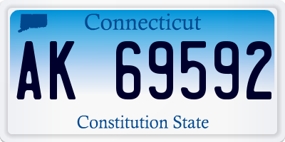 CT license plate AK69592