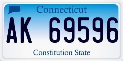 CT license plate AK69596