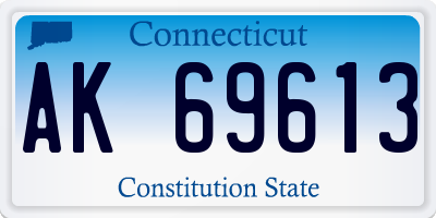 CT license plate AK69613