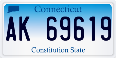 CT license plate AK69619