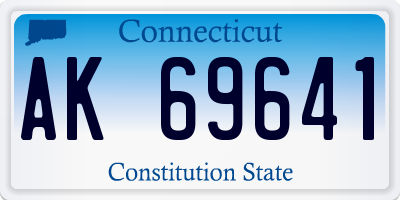 CT license plate AK69641