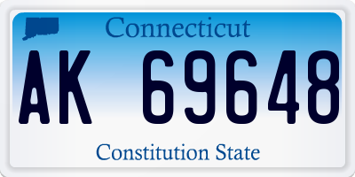 CT license plate AK69648