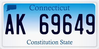 CT license plate AK69649