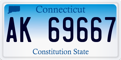 CT license plate AK69667