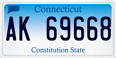 CT license plate AK69668