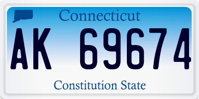 CT license plate AK69674