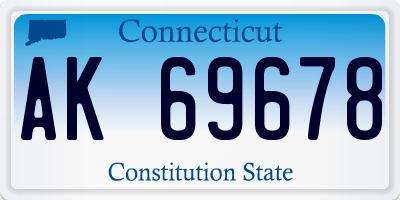 CT license plate AK69678