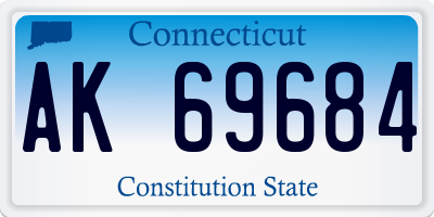 CT license plate AK69684