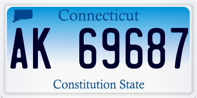CT license plate AK69687
