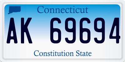 CT license plate AK69694