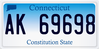 CT license plate AK69698