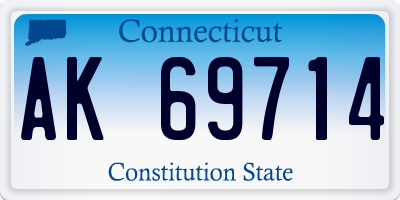 CT license plate AK69714