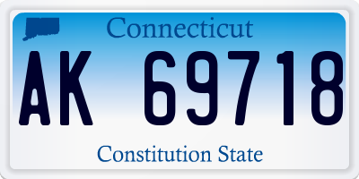 CT license plate AK69718