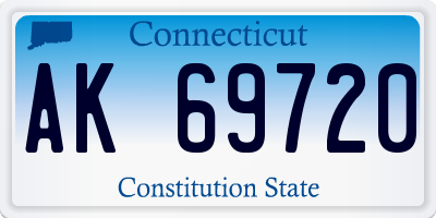 CT license plate AK69720