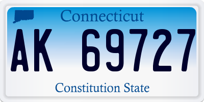 CT license plate AK69727