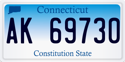 CT license plate AK69730