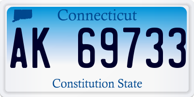 CT license plate AK69733