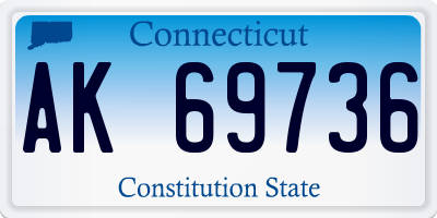 CT license plate AK69736