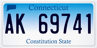 CT license plate AK69741