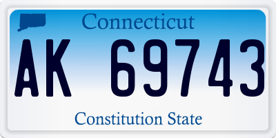 CT license plate AK69743