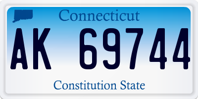 CT license plate AK69744