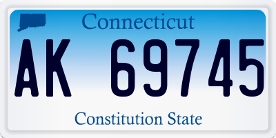 CT license plate AK69745