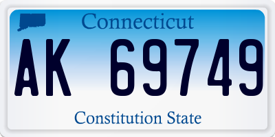 CT license plate AK69749