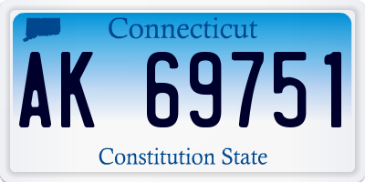 CT license plate AK69751