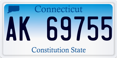 CT license plate AK69755