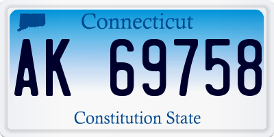 CT license plate AK69758