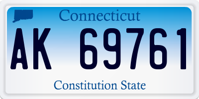 CT license plate AK69761
