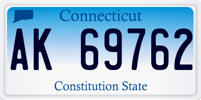 CT license plate AK69762
