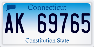 CT license plate AK69765
