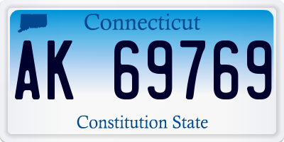 CT license plate AK69769