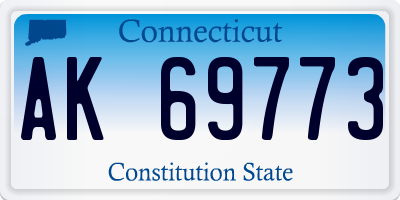 CT license plate AK69773
