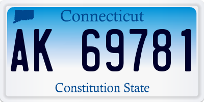 CT license plate AK69781