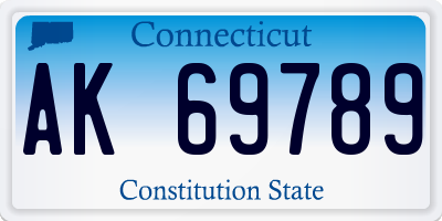 CT license plate AK69789