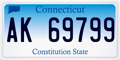 CT license plate AK69799