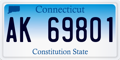 CT license plate AK69801