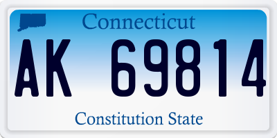 CT license plate AK69814