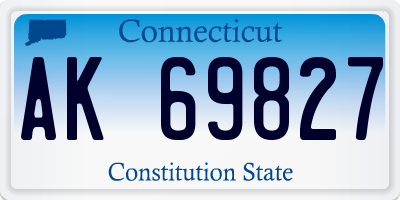 CT license plate AK69827