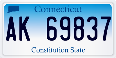 CT license plate AK69837