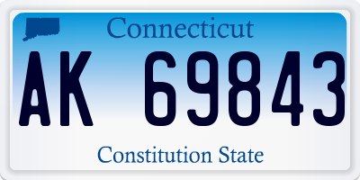 CT license plate AK69843