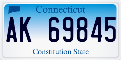 CT license plate AK69845