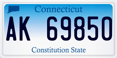 CT license plate AK69850
