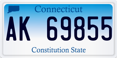 CT license plate AK69855